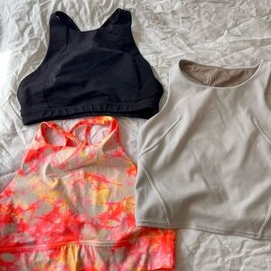 Lululemon sports bra bundle wunder train, energy bra, free to be size 4